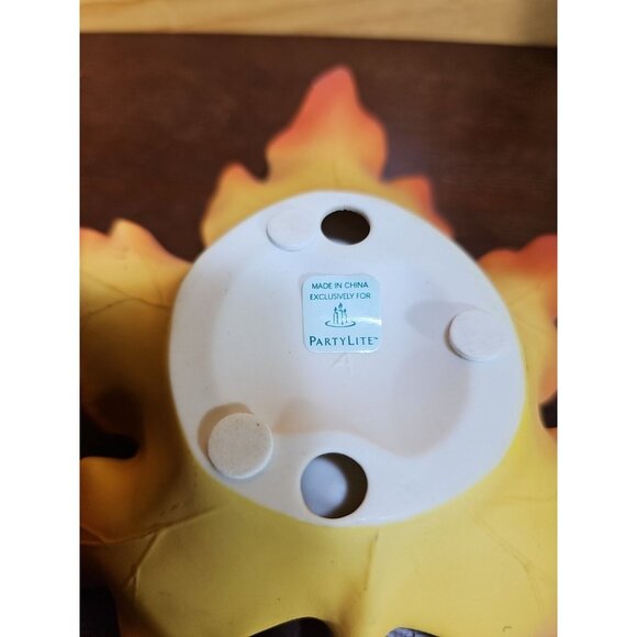 PartyLite Whispering Leaves REPLACEMENT TeaLight Holder ORANGE YELLOW MAPLE LEAF - Picture 3 of 5